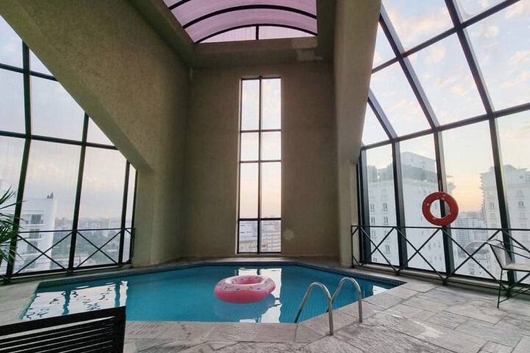 Apto con vistas a los árboles cerca de Oscar Freire